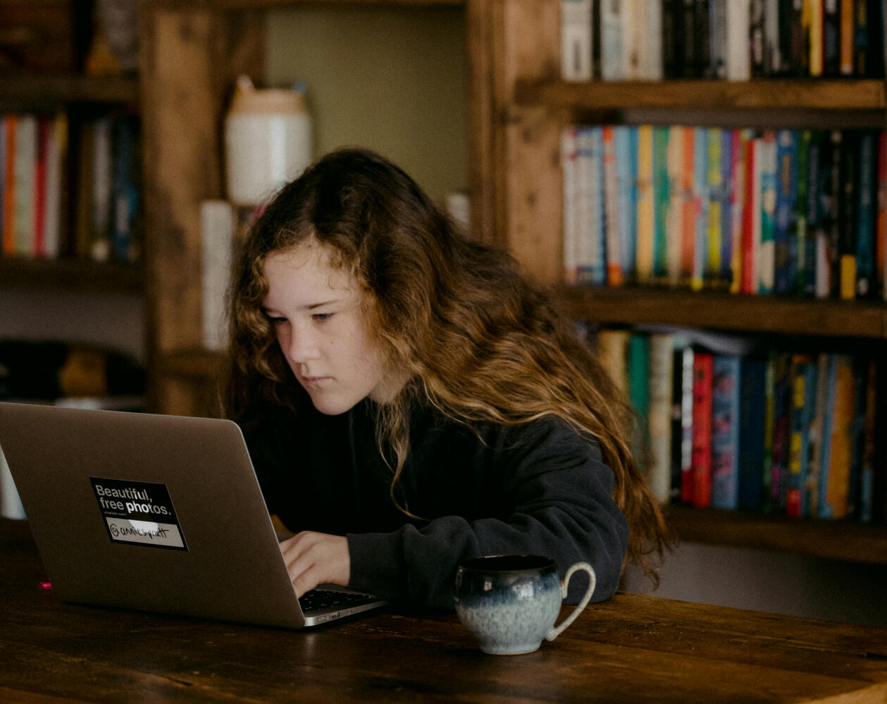 Giovane studente che studia inglese con insegnante madrelingua